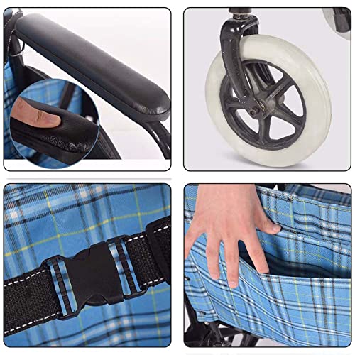 Extra-Wide Heavy Duty Bariatric Folding Wheelchair, 20" Wide Seat, Blue K89679