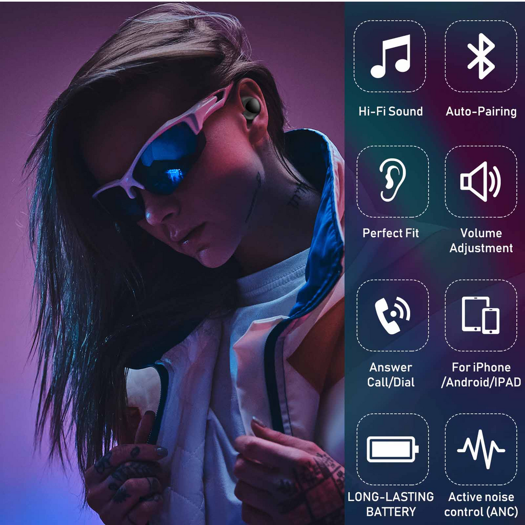 Black True Wireless Earbuds with Active Noise Cancelling L677073