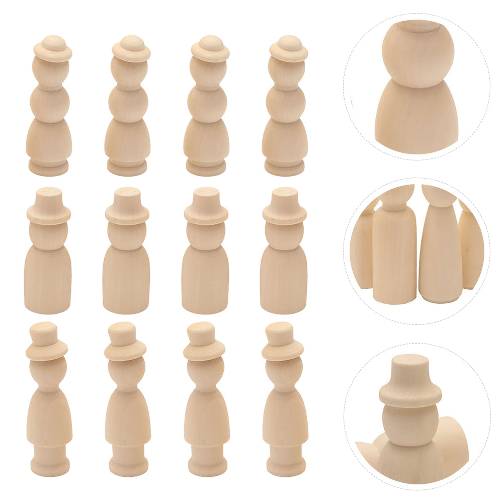 30 Pcs Wooden Doll Pegs Painting Toys Y59377