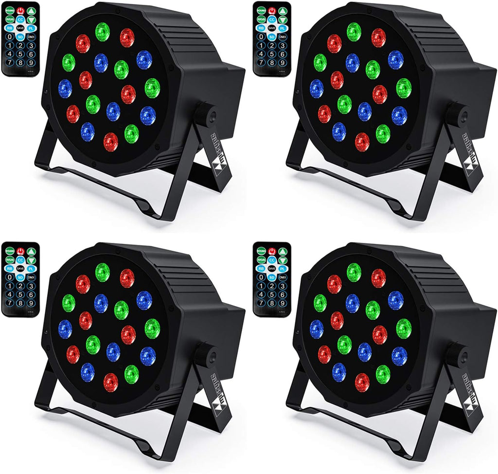 18 RGB LED Stage Lights with Remote Control (8 pcs) I5616