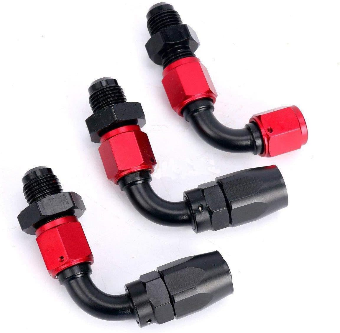 Universal Adjustable Fuel Pressure Regulator Kit with AN6 Hose Fittings 100psi Gauge Black & Red Pack of 2 A6572