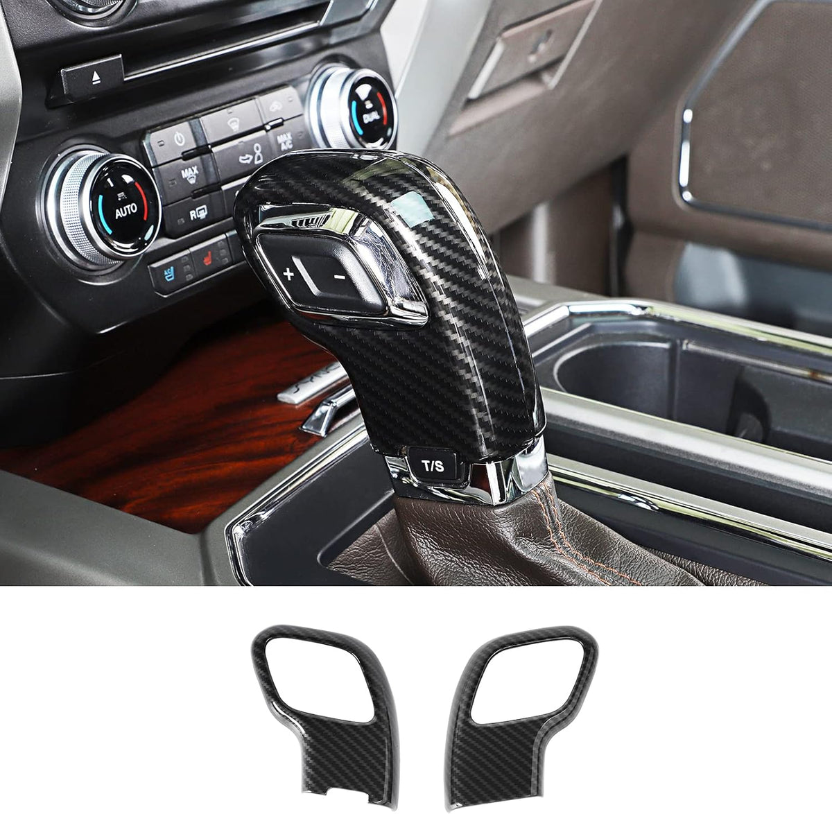 ABS Carbon Fiber Gear Shift Knob Cover W21255
