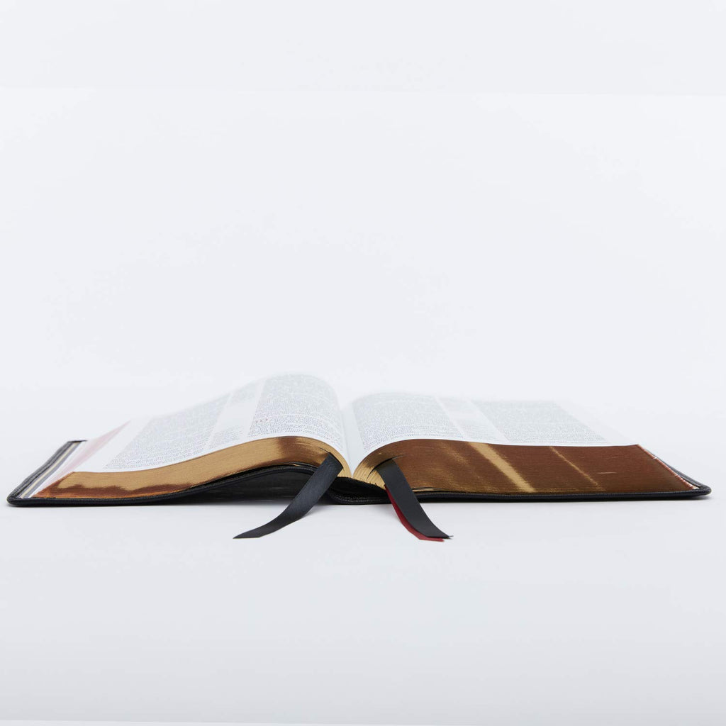 Black Premium Goatskin Leather Reference Bible K869