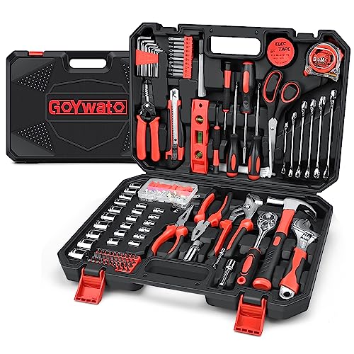 287PCs Hand Tool Set with Hammer, Pliers, Ratchet Wrench, Socket, Portable Tool Box Q38805