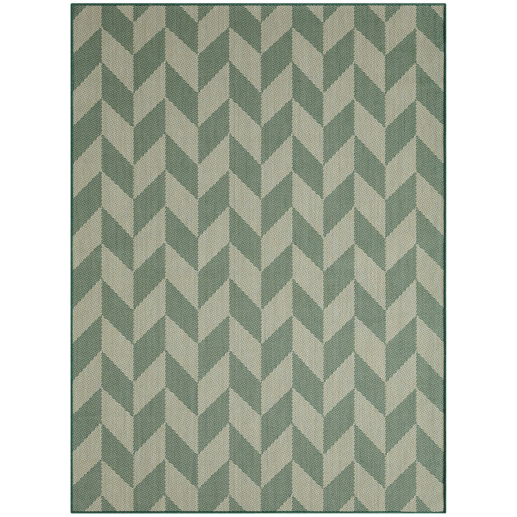 Beige/Green 5'2"x7'2" Indoor/Outdoor Area Rug Y234