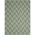 Beige/Green 5'2"x7'2" Indoor/Outdoor Area Rug Y234