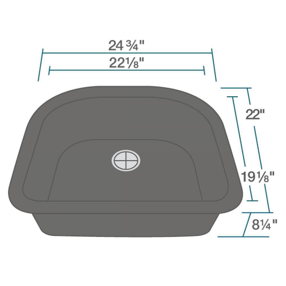 Composite Granite Kitchen Sink, Carbon E154