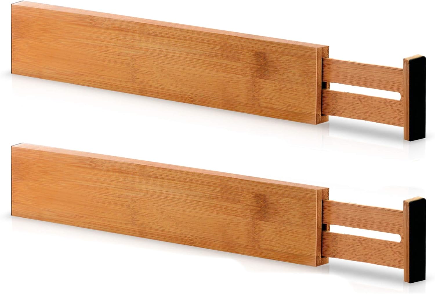 Natural Bamboo 2-Pack Expandable Drawer Divider Organizers E597