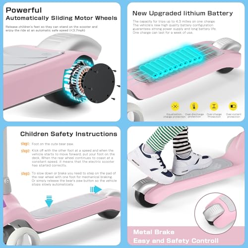 3 Wheel Electric Scooter with Flash Wheels and Anti-Slip Deck P15479