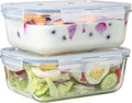 4pc Set of 8 Cup Large Glass Food Storage Containers with Lids B90815
