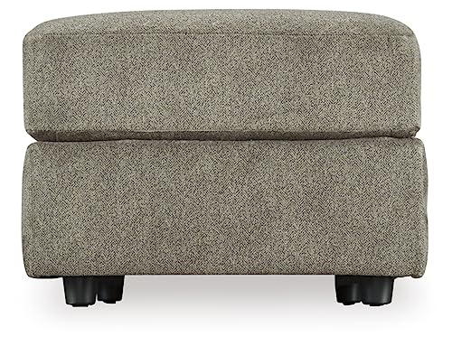 Gray Chenille Oversized Ottoman V19300
