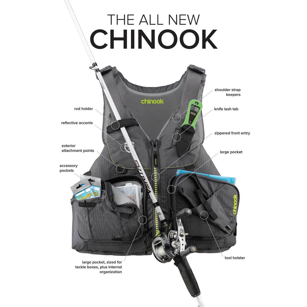 Charcoal Chinook Fishing PFD B29605
