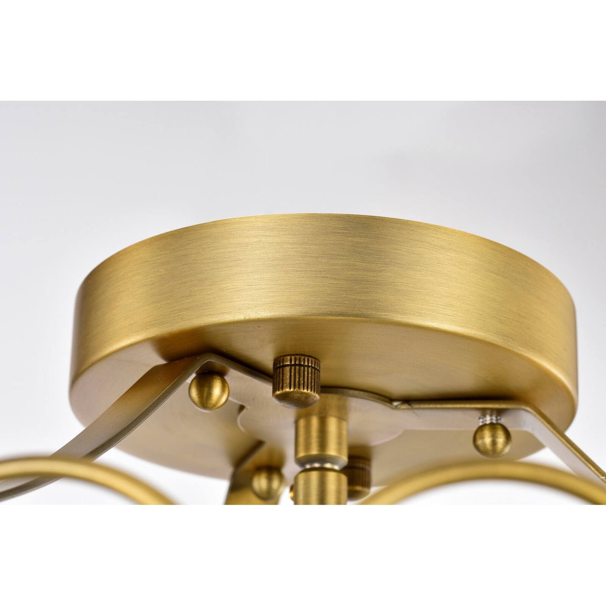 Vintage Brass Crystal Semi Flush Mount U59376