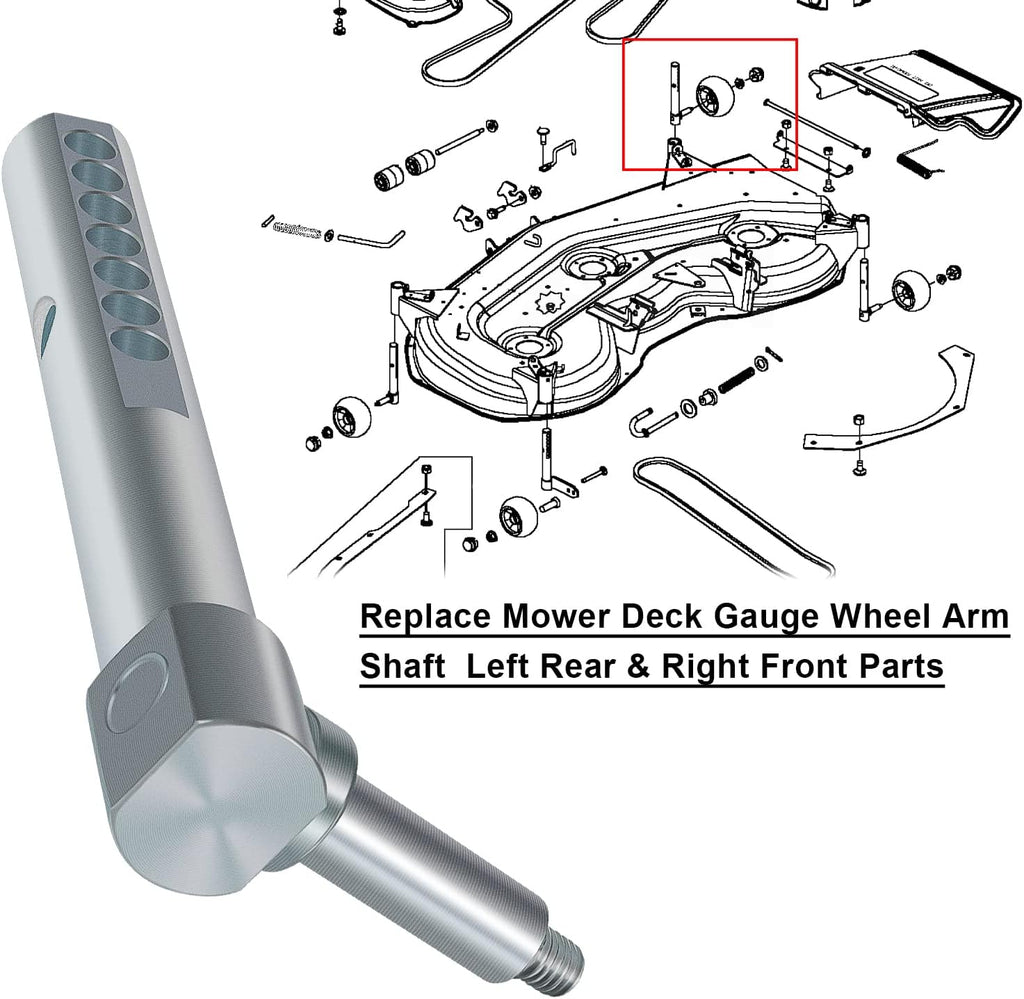 Mower Deck Gauge Wheel Arm Shaft Pack of 2 H7091