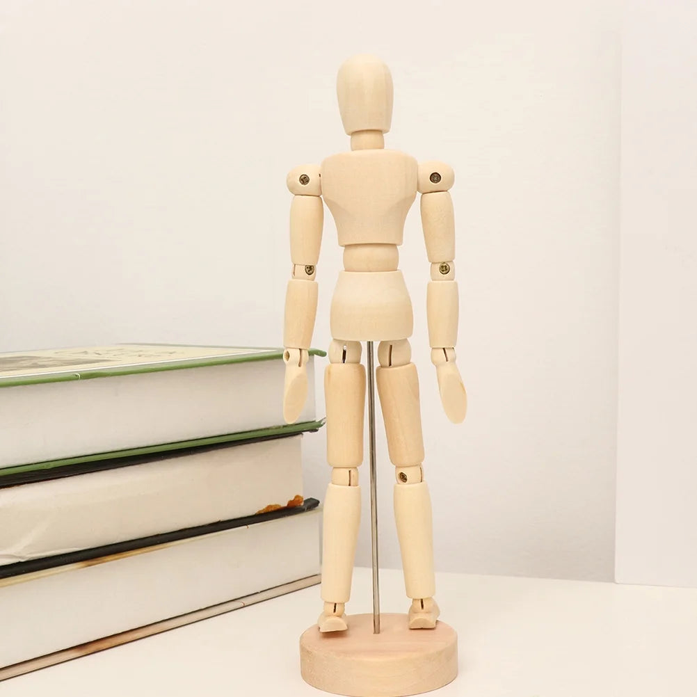 4Pcs Wooden 3D Movable Joint Puppet Ornaments U6508