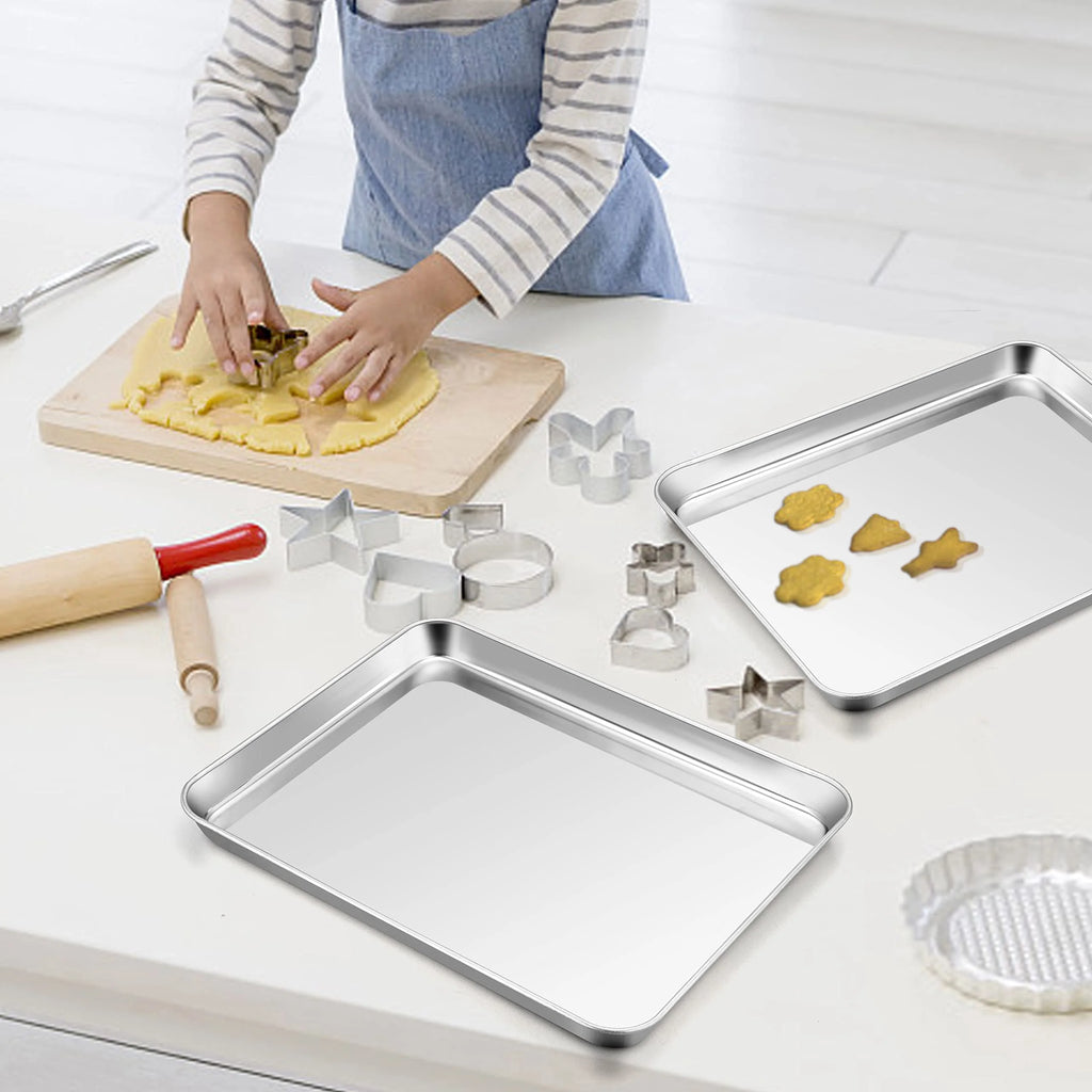 Stainless Steel Rimmed Half Sheet Baking Pan Set of 2 W990168
