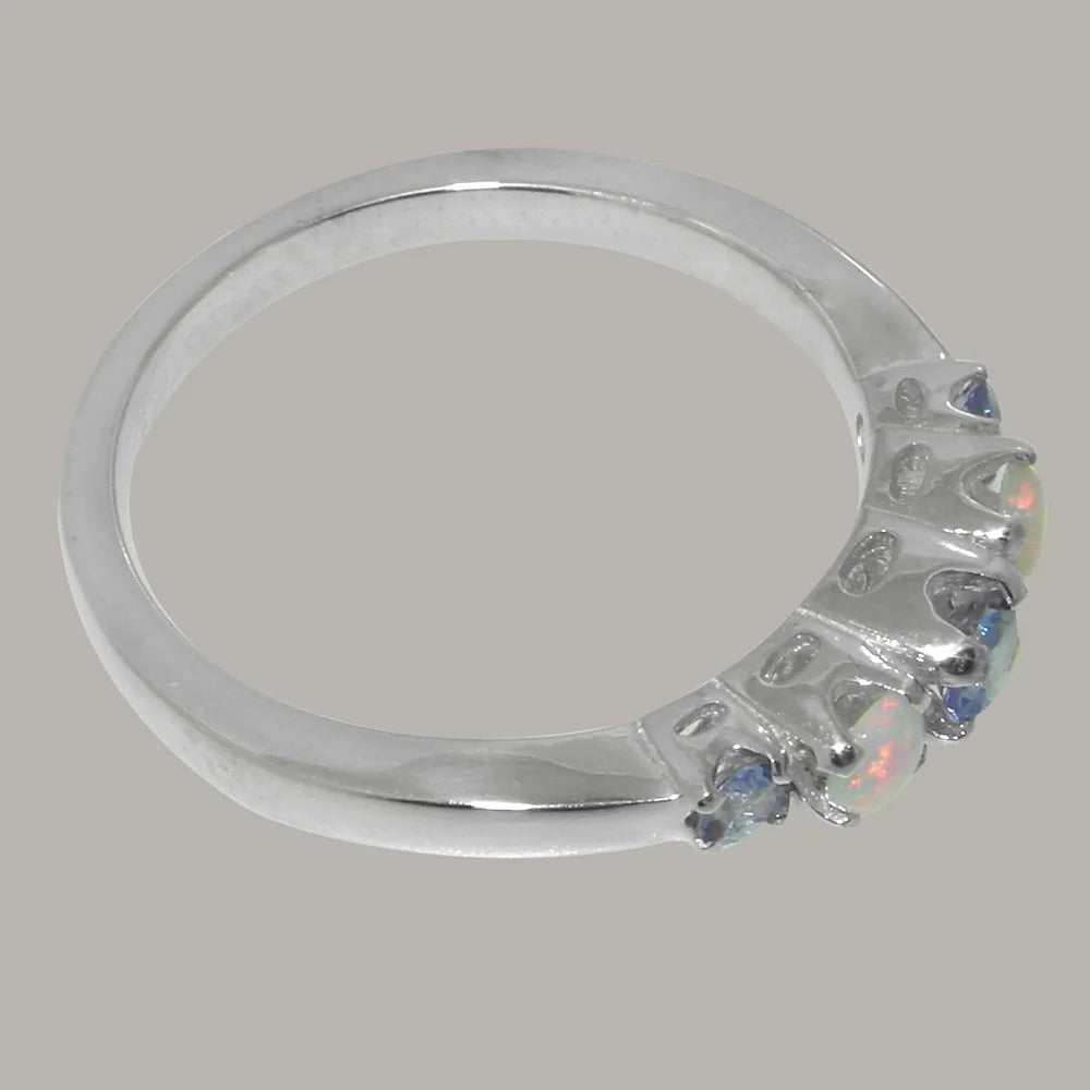 14k White Gold Tanzanite Opal Women's Engagement Ring Size 7 C637233