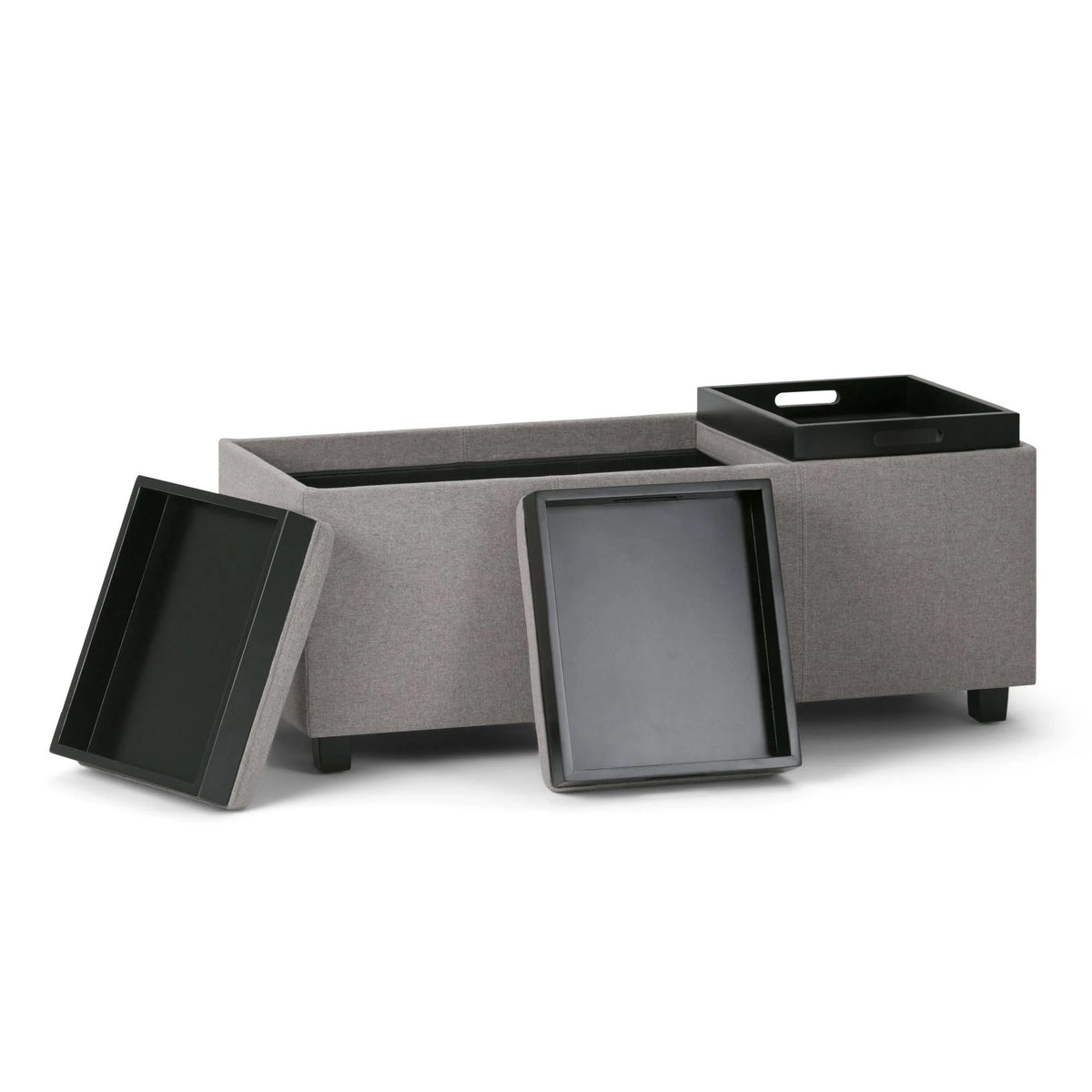 Cloud Grey Rectangle Storage Ottoman P29788