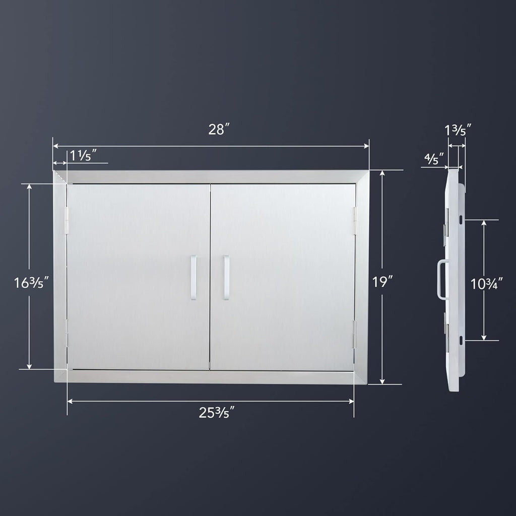 28 W x 19 H Weatherproof 304 Stainless Steel Double Access Door B187076