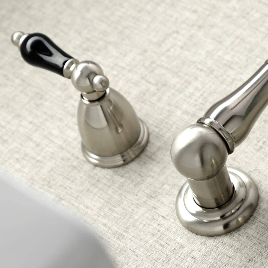 Brushed Nickel Two-Handle Wall Mount Bathroom Faucet O3324