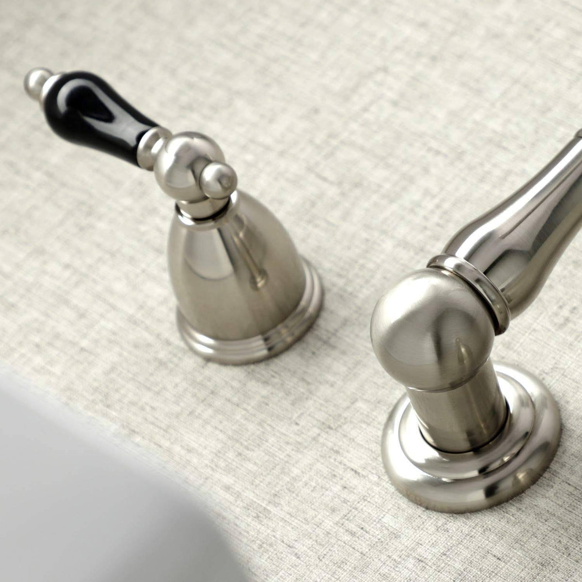 Brushed Nickel Two-Handle Wall Mount Bathroom Faucet O3324