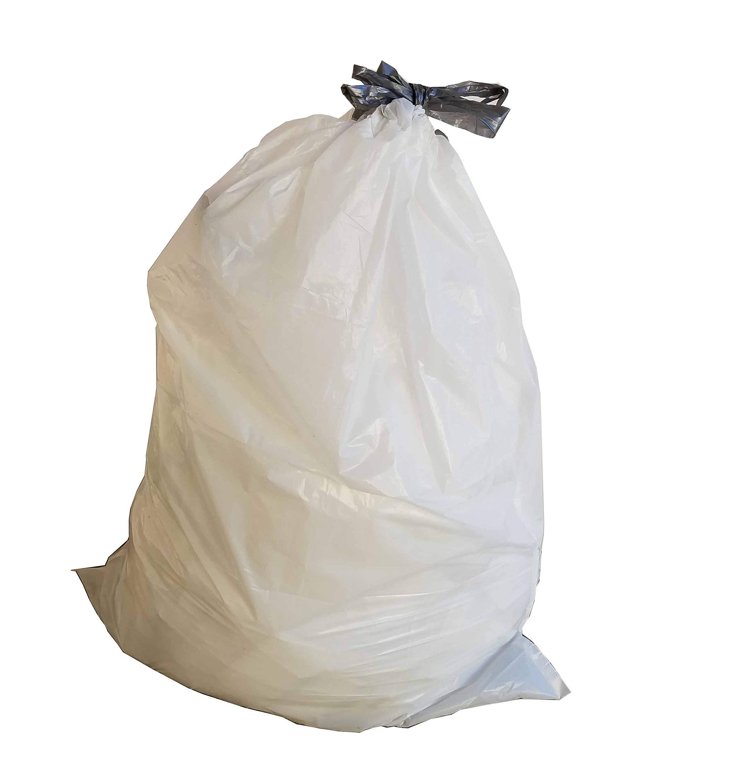 White Drawstring Garbage Bags, 12-16 Gallon, 0.9 mil, 200 Bags A479085