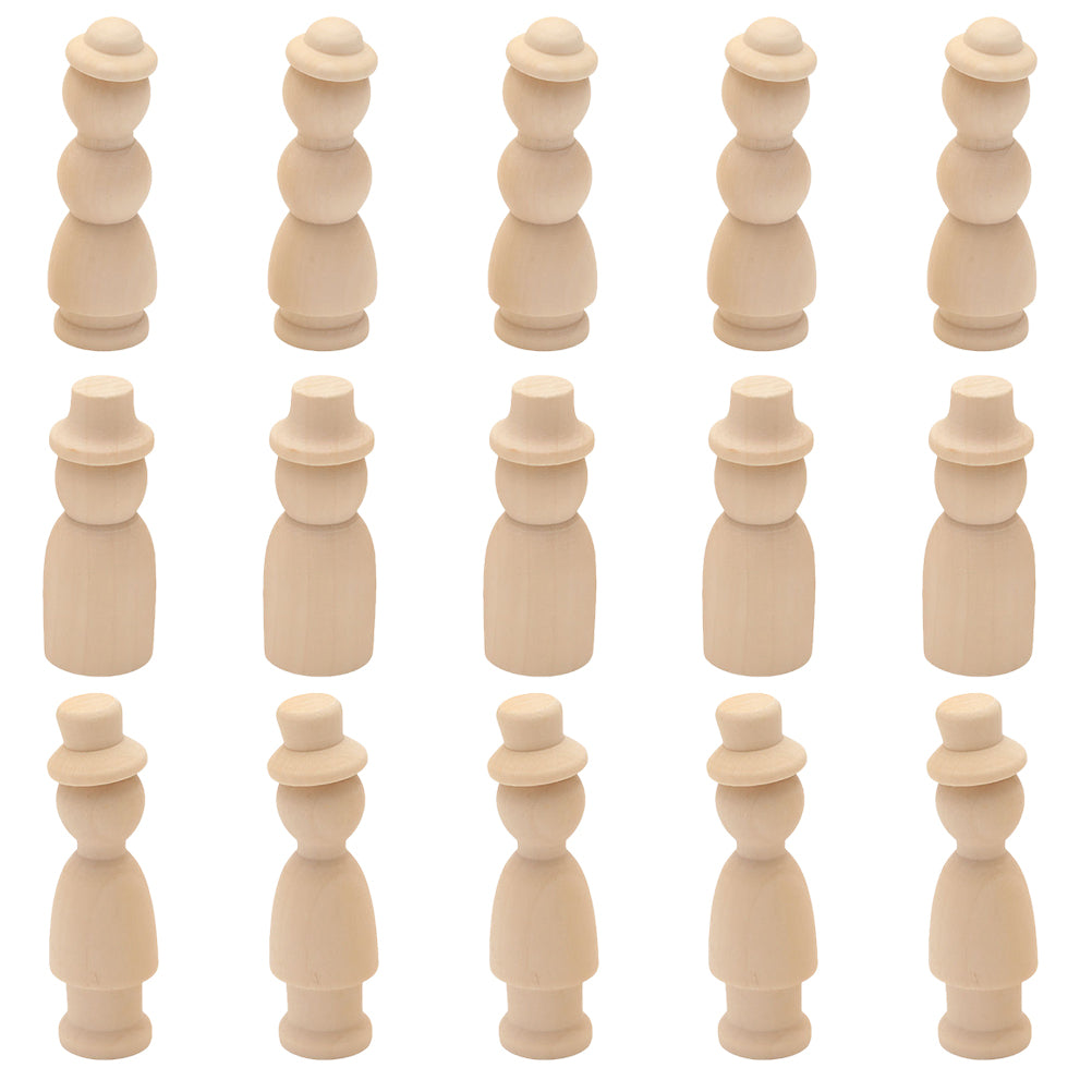 30 Pcs Wooden Doll Pegs Painting Toys Y59377