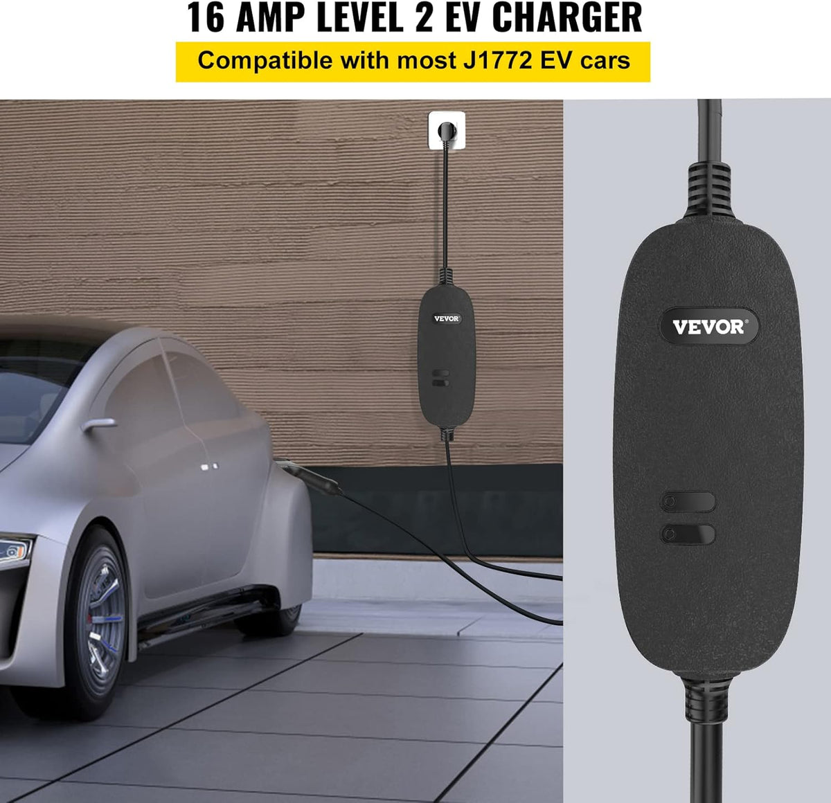 Portable Level 2 EV Charger with 25 ft Charging Cable H55635