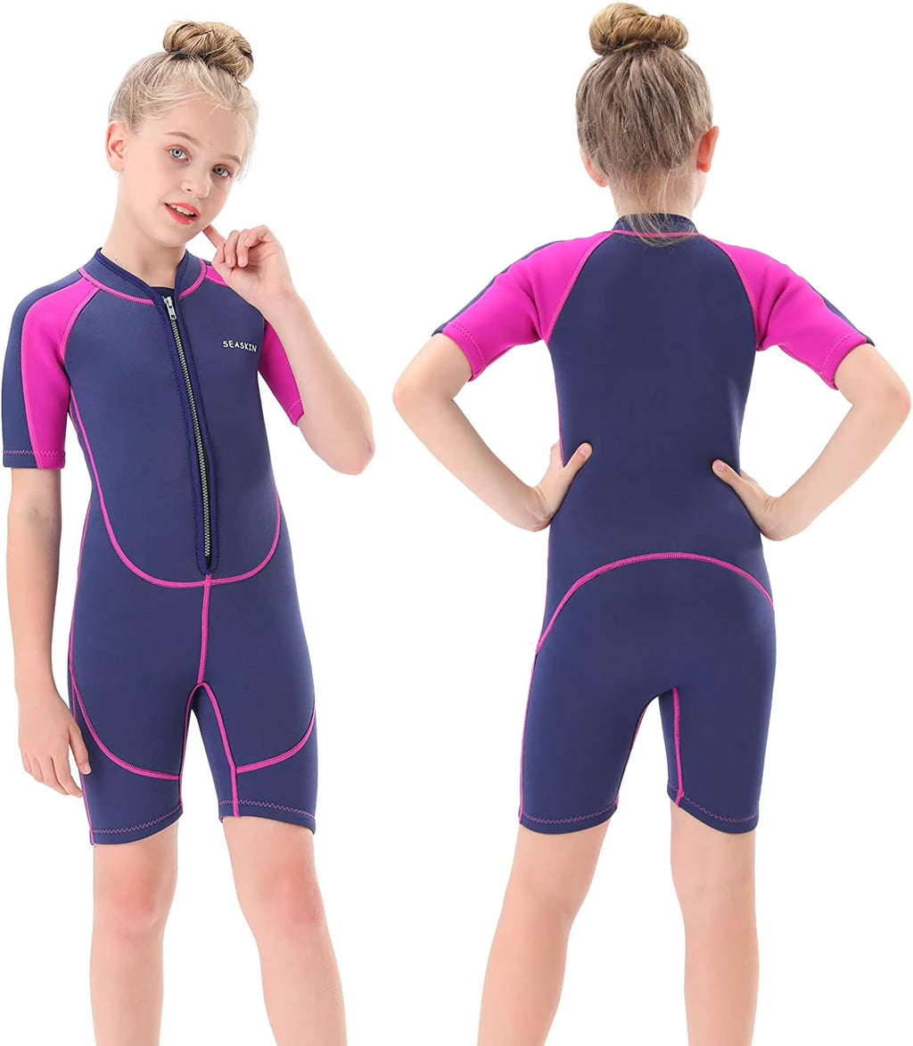 2mm Kids Front Zipper Shorty Wetsuit H823399