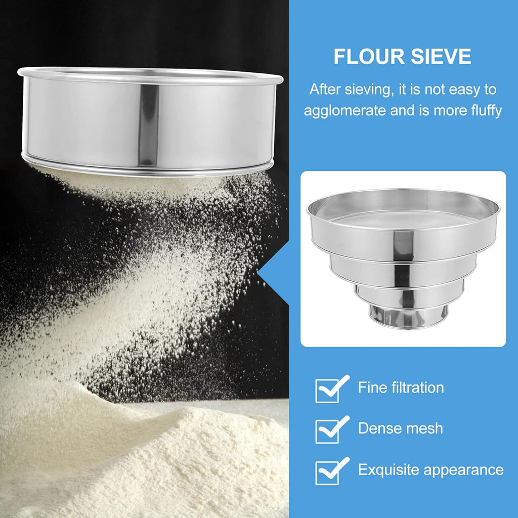 4pcs plastic flour sifter with Stainless steel Mesh R5743