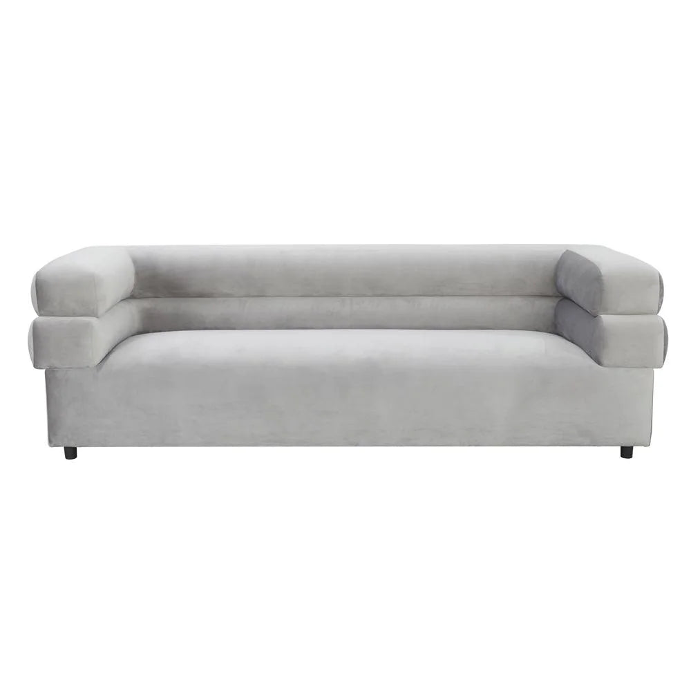 Light Grey Velvet Sofa H6640