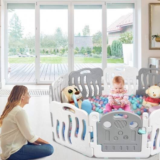 10-Panel Kids Safety Activity Center - Gray Z301
