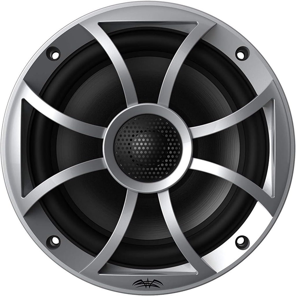 Marine AM/FM/BT Stereo with 2 Pair 6.5 inches Marine Coaxial Speakers, Silver Grill X121286