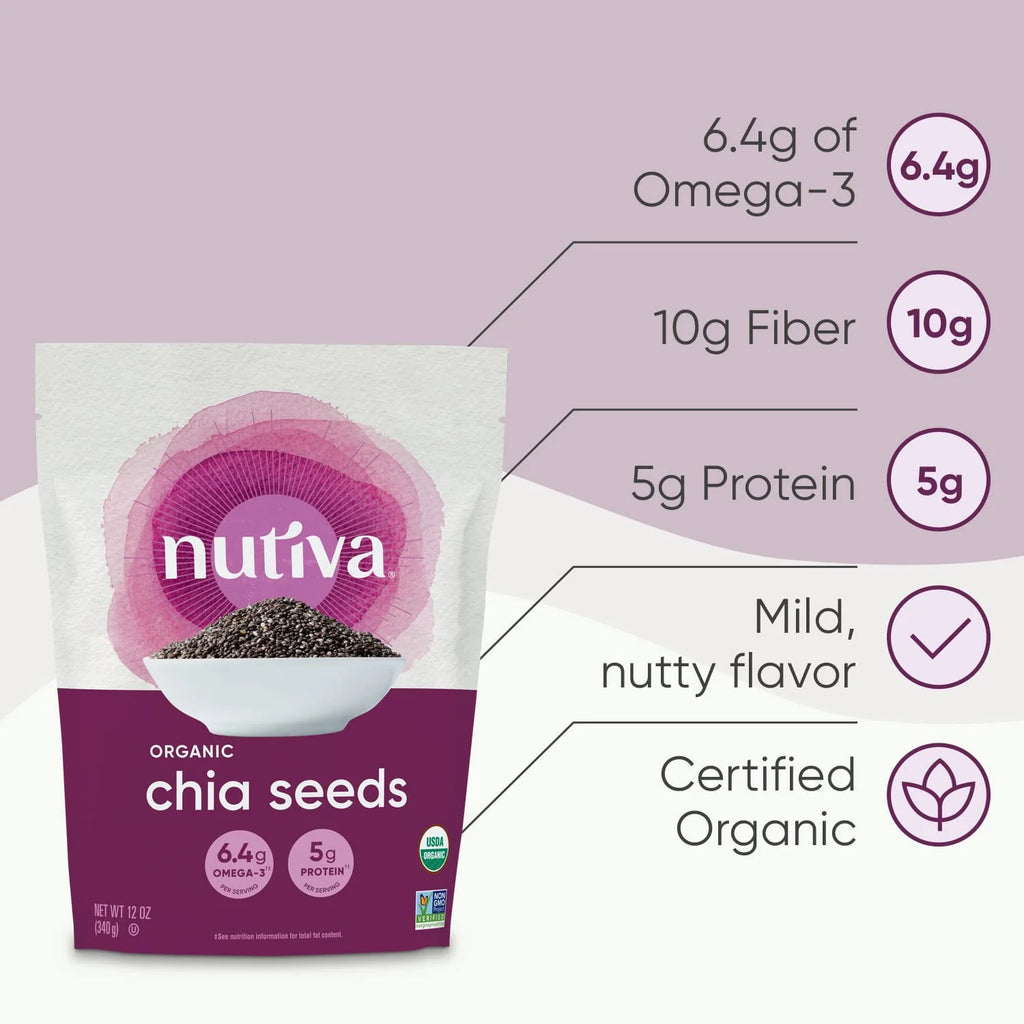 Organic Raw Black Chia Seeds, 12 Oz Q229