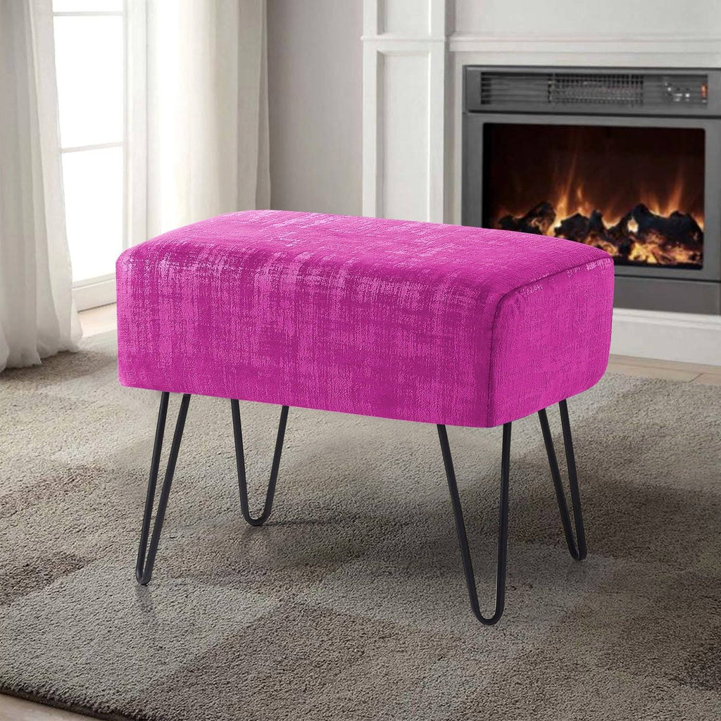 Textured Velvet Ottoman M18492