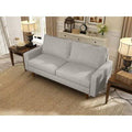 Beige Polyester Square Arm Loveseat J27361