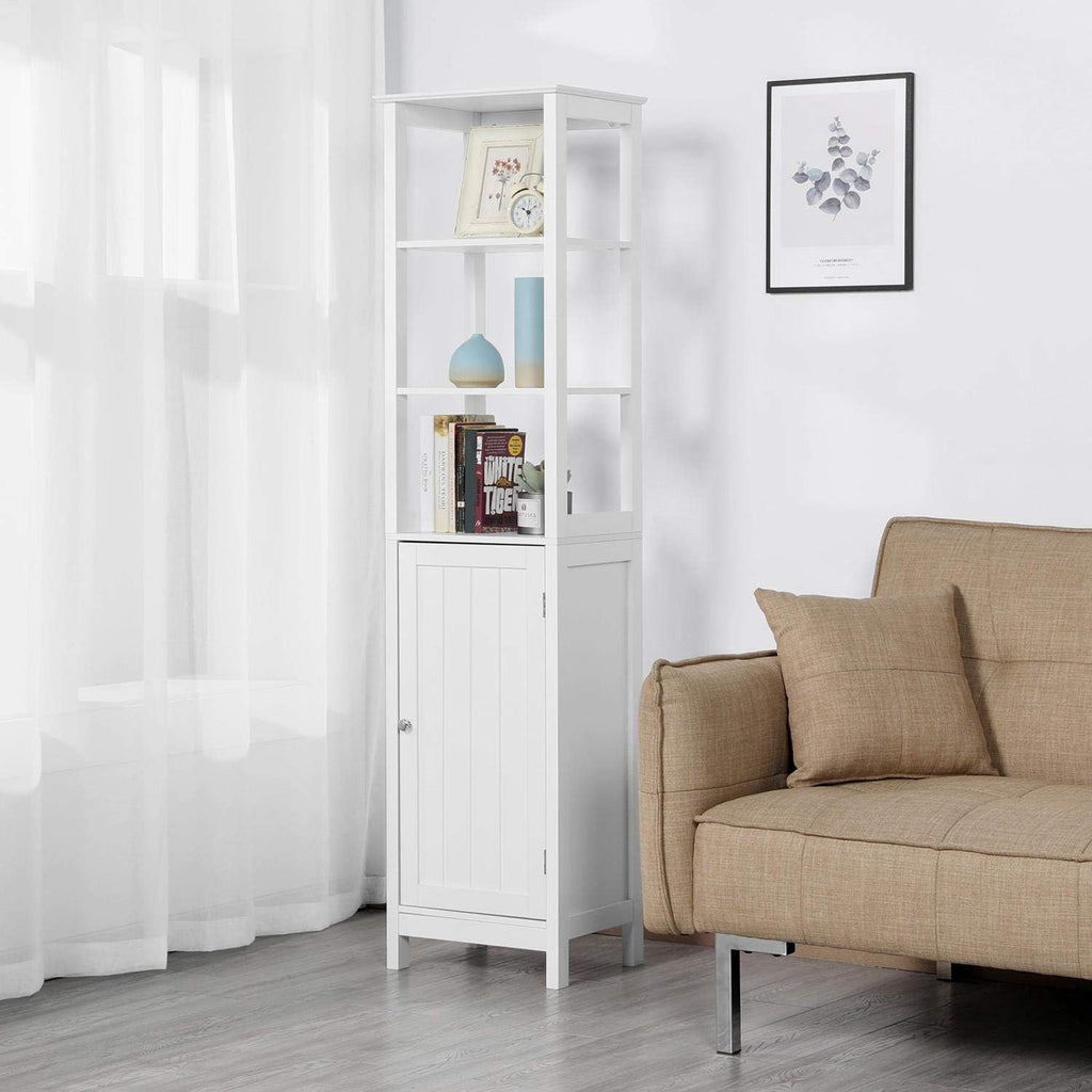 Tall Bathroom Storage Cabinet with 3 Tier Shelf and Door A118913