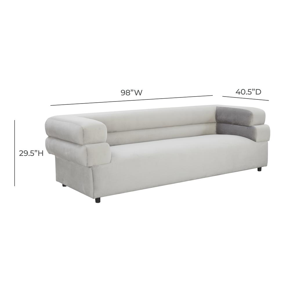 Light Grey Velvet Sofa H6640