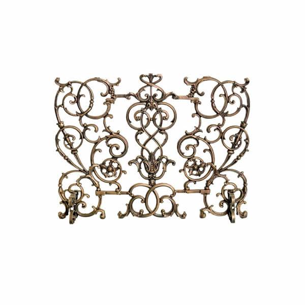 Matte Black Cast Iron Fireplace Screen T430178