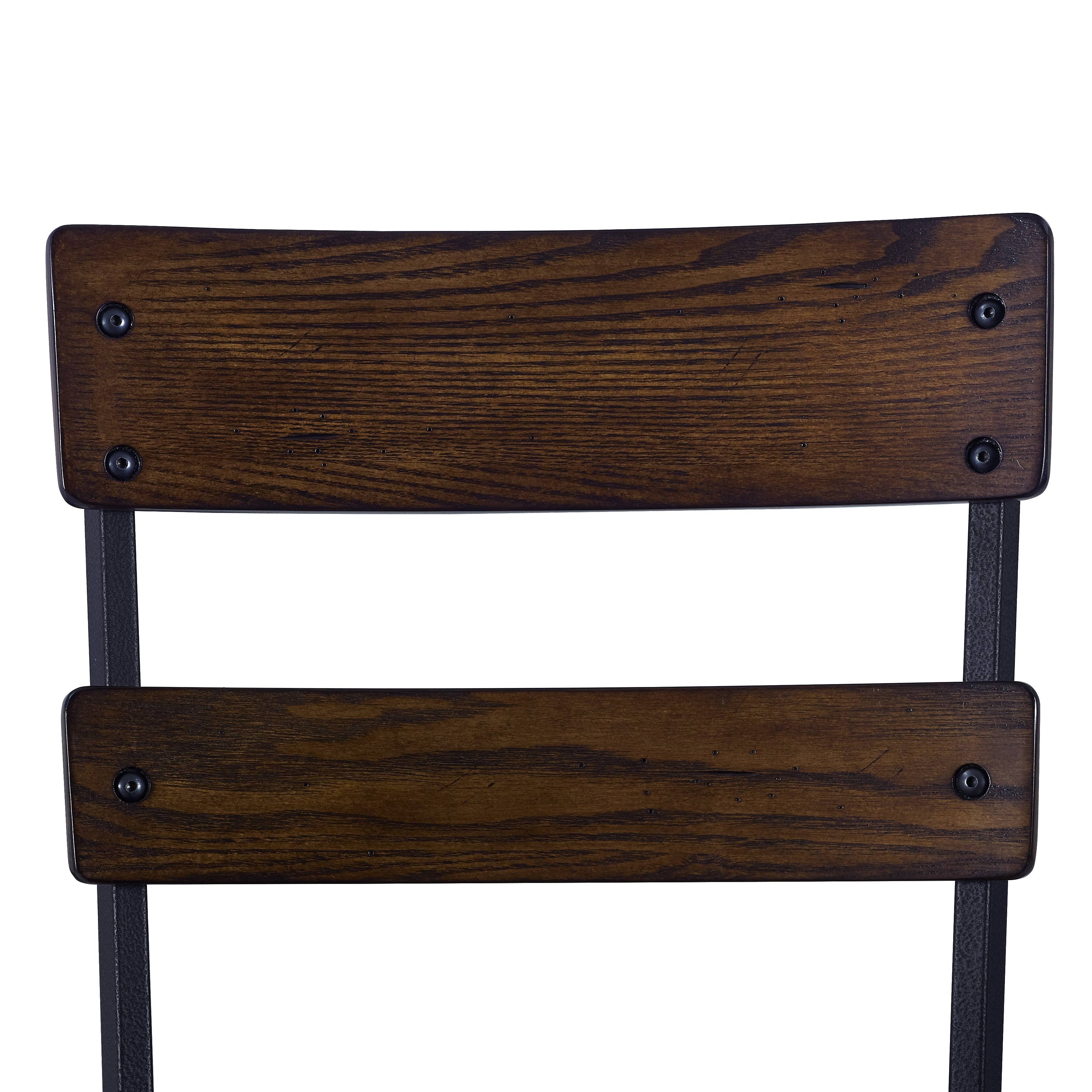 Brown Wood and Grey Metal Gathering Stools Set of 4 W9569