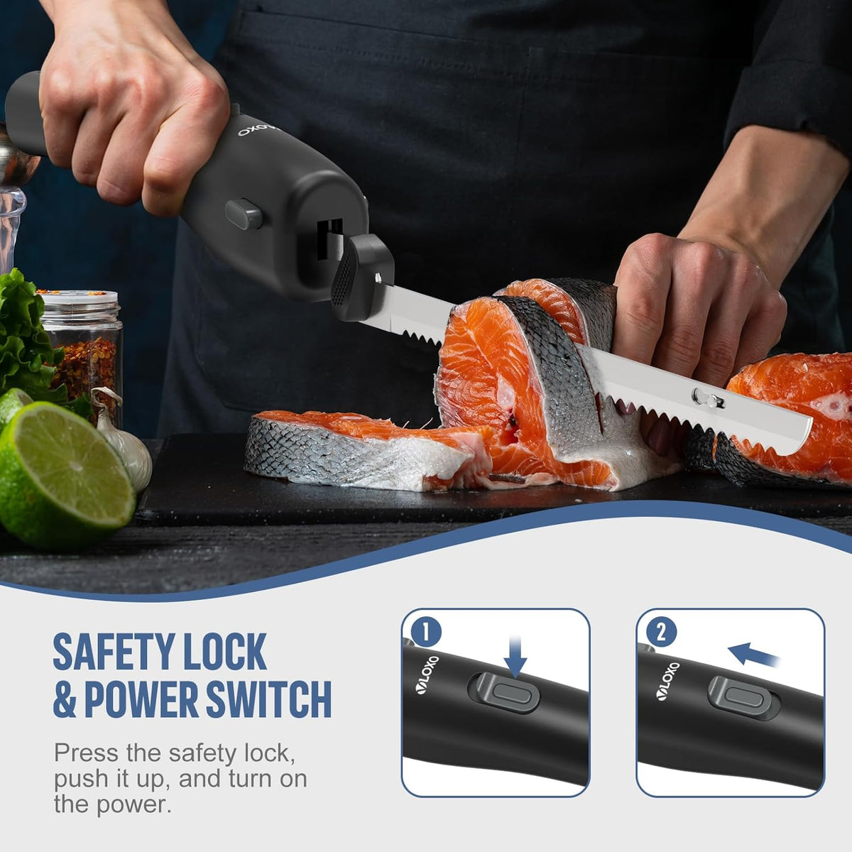 Cordless Electric Knife with Safety Lock Include 2 Blades B809109