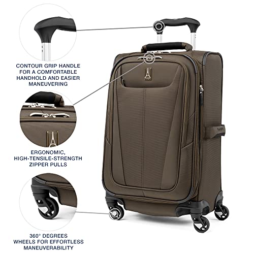 Slate Green Softside Expandable Carry On Luggage with 4 Spinner Wheels M78966