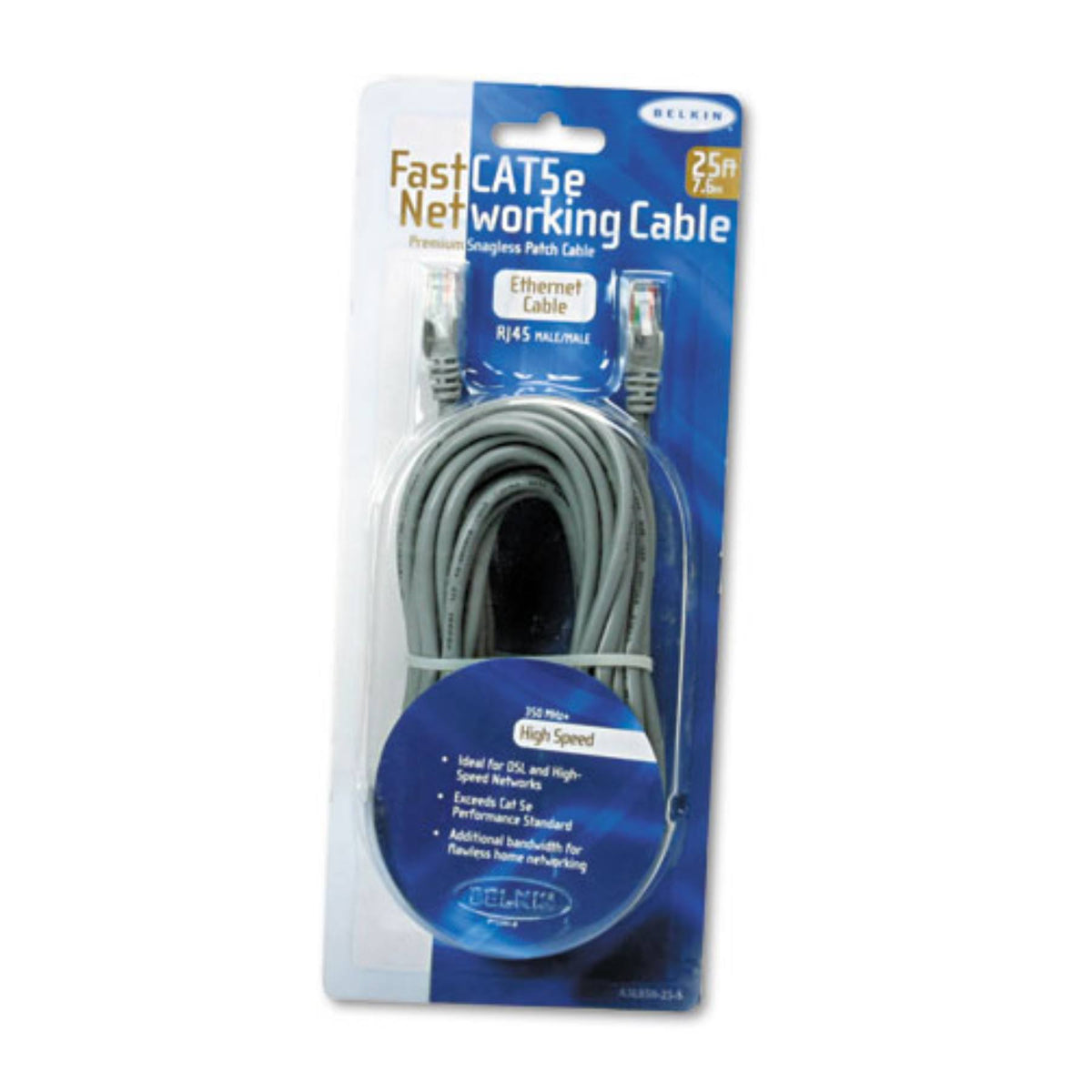 Snagless Patch Cable RJ45 Connectors 25 ft. Gray B4191