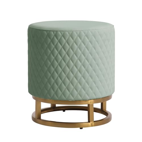 White Faux Leather Round Vanity Stool R87580