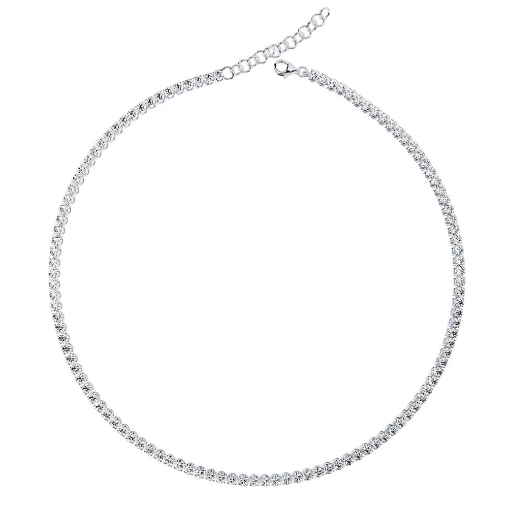 10 Carat Adjustable Round Diamond Tennis Necklace O8641