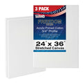 24 x 36 inch Stretched Canvas 12-Ounce Primed 3-Pack White Blank Heavy-Weight Gesso H2595