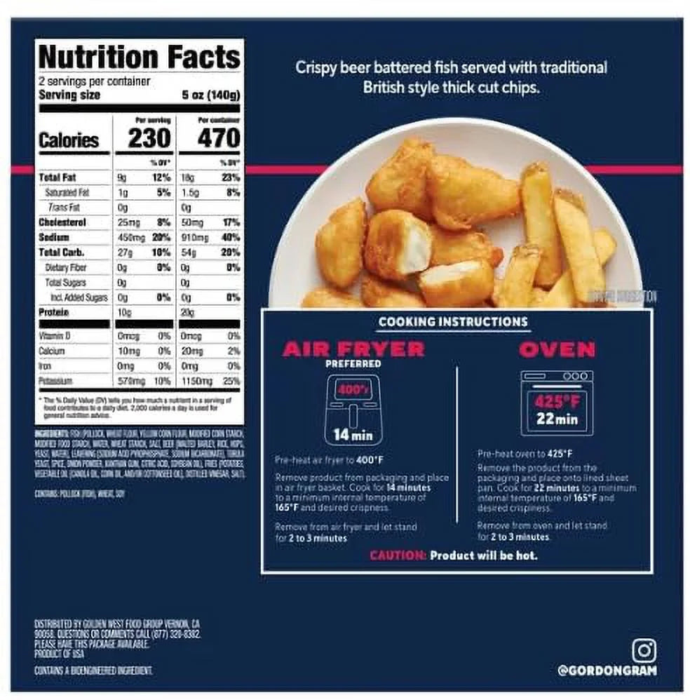 9.5oz Frozen Fish and Chips Pack of 10 H176222