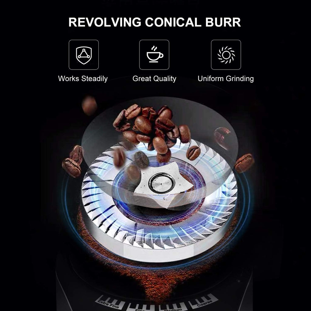 Stainless Steel Electric Conical Burr Coffee Grinder with 12 Grind Settings V24055