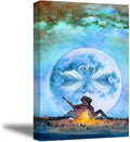 Red Lonely Lady Walk Along the Beach Shore Canvas Prints, Waterproof, 24x36 N297883