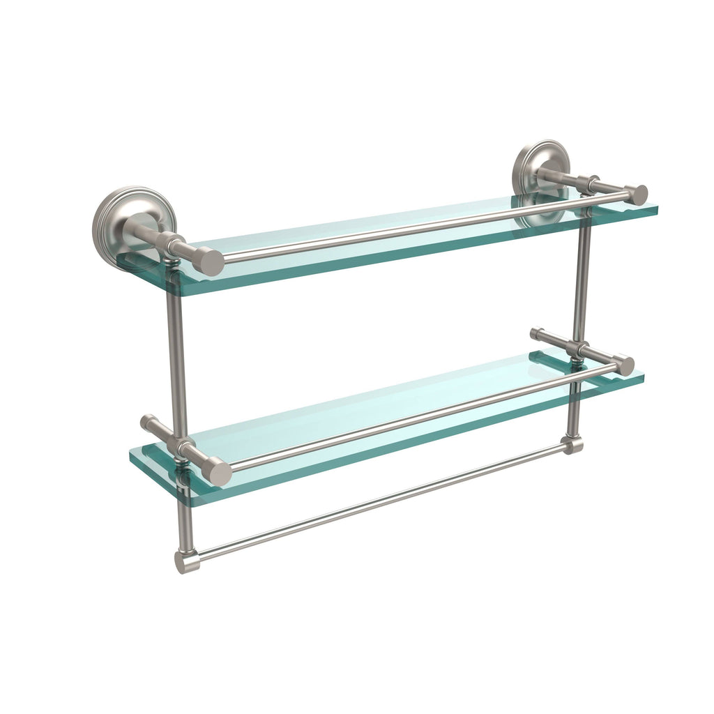 Double Glass Shelf with Towel Bar - Antique Copper - 22 inch G784159